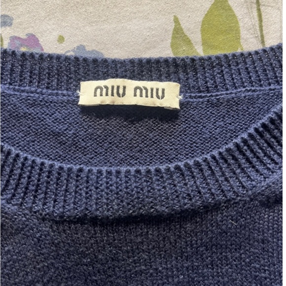 Miu Miu Mini Dress with Black Silk Ruffle Inserts - Picture 3 of 7